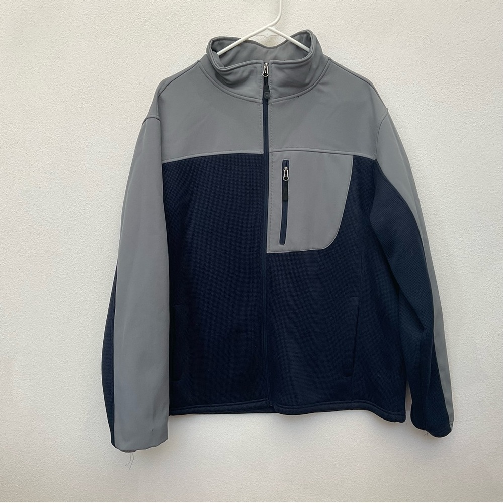 Swiss Tech Navy Blue, Grey Full Zip Partial Soft Shell Coat Size XL 46-48